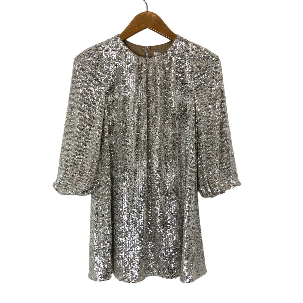 Vineyard Vines - Girls' Silver Sequin Swing Dress - Med